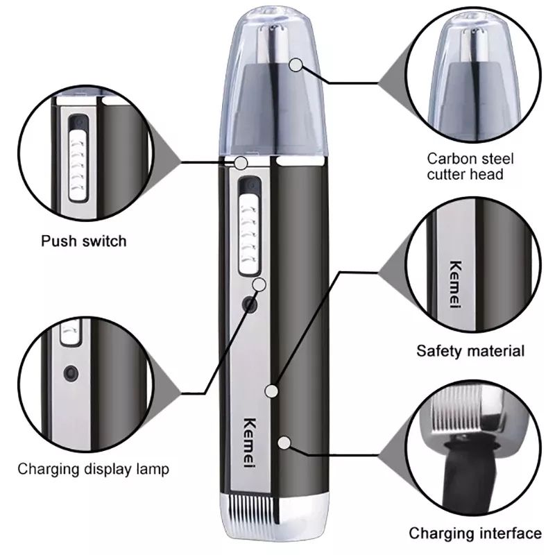 Kemei recarregável elétrico tu - Men'S Grooming Nose Hair Trimmer avaliação e preço